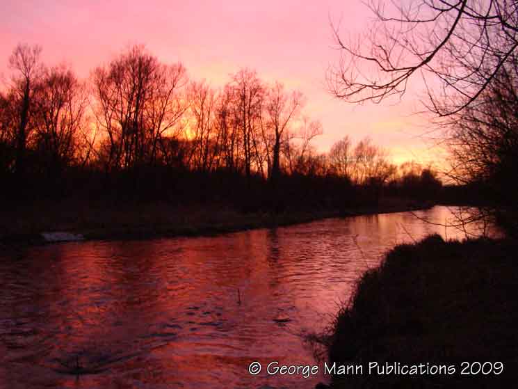 A blood red river at sunset